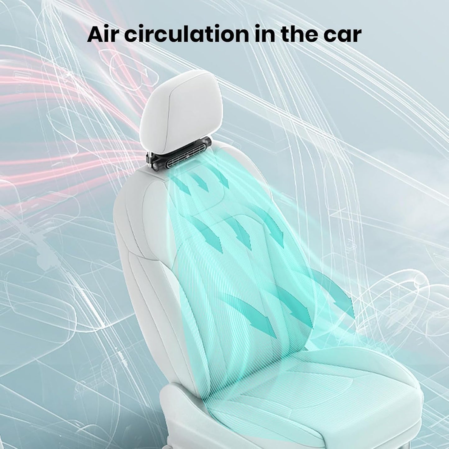 Marcelie | 3 Hastigheder USB Bil Køleventilator & Hovedstøtte Montering – AutoBreeze (1+1 GRATIS)