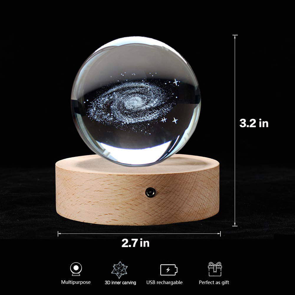 Marcelie | 3D Planet Krystal Kugle