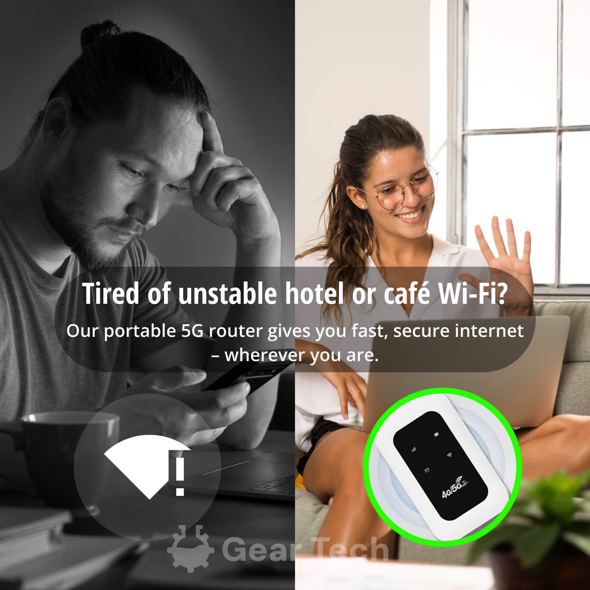 Marcelie | Bærbar 5G Wi-Fi Router | Sikker, Højhastighedsforbindelse til Rejser & Hjemmebrug