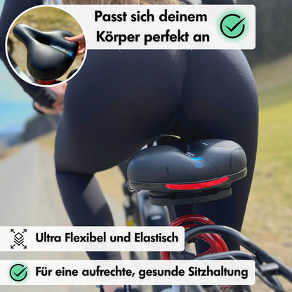 Marcelie | CloudComfort Pro Cykelsæde | Trykaflastende Memory Foam | Sort