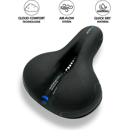Marcelie | CloudComfort Pro Cykelsæde | Trykaflastende Memory Foam | Sort