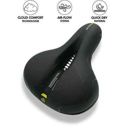 Marcelie | CloudComfort Pro Cykelsæde | Trykaflastende Memory Foam | Sort
