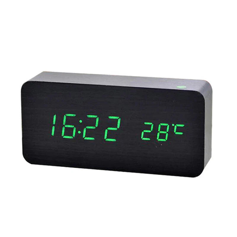 Marcelie | Digital Træ Vækkeur | LED Display, Stille Drift