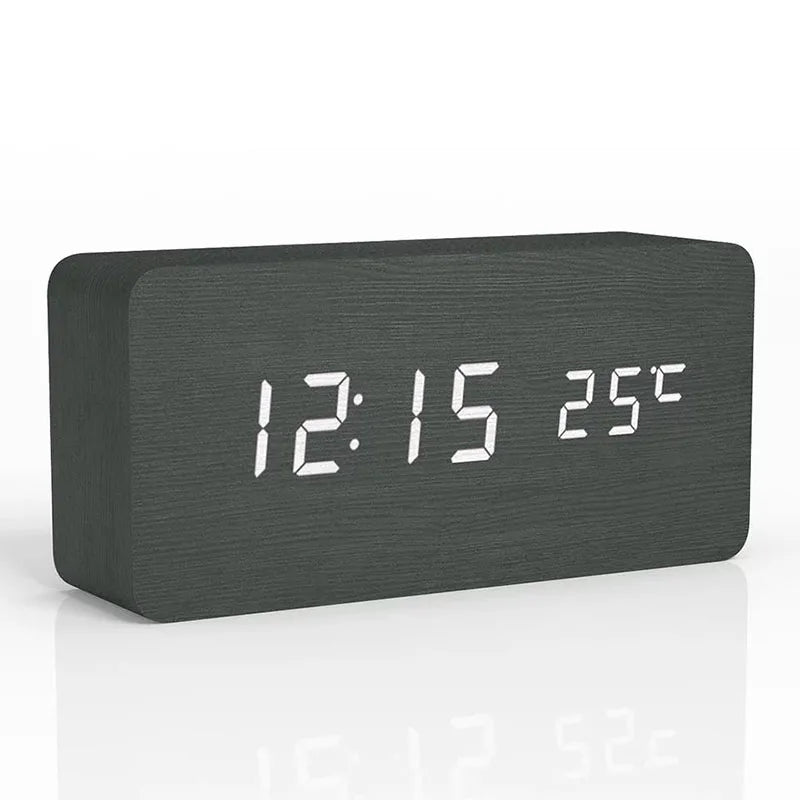 Marcelie | Digital Træ Vækkeur | LED Display, Stille Drift