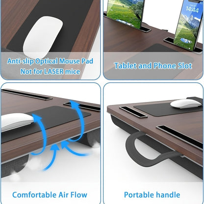 Marcelie | Ergonomisk Laptop Holder med Håndledsstøtte og Enhedsholdere