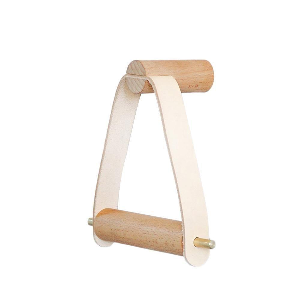 Marcelie | Højkvalitets Toiletpapirholder | Eg & Syntetisk Læder | Minimalistisk Badeværelsesdesign
