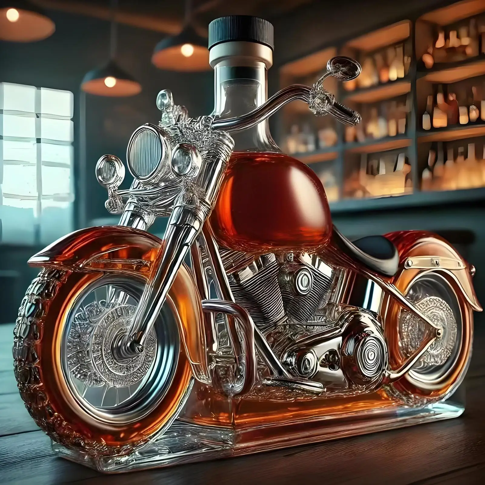 Marcelie | Harley Motorcykel Formet Whiskey Karaffel til Hjemmebaren
