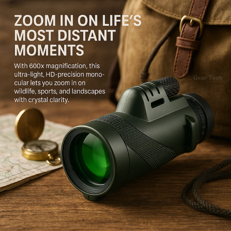 Marcelie | Kompakt 600x Ultra-Zoom Monokular | HD Linse, Letvægts & Perfekt til Vandreture, Fuglekiggeri og Sportsbegivenheder