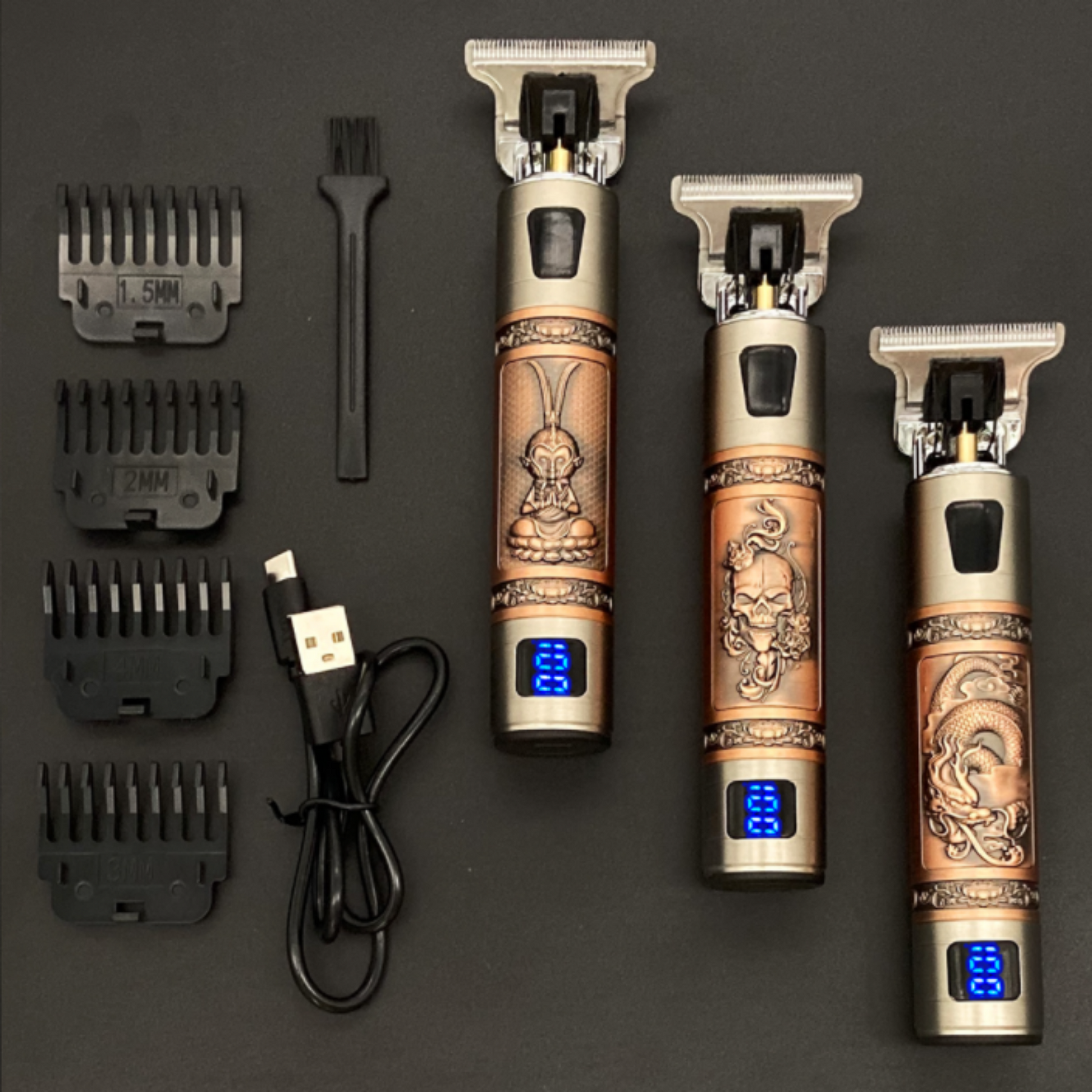 Marcelie Marcelie Skull Vintage Trimmer™ | Barbertrenden i år! - Genopladelig inklusiv vedhæftninger