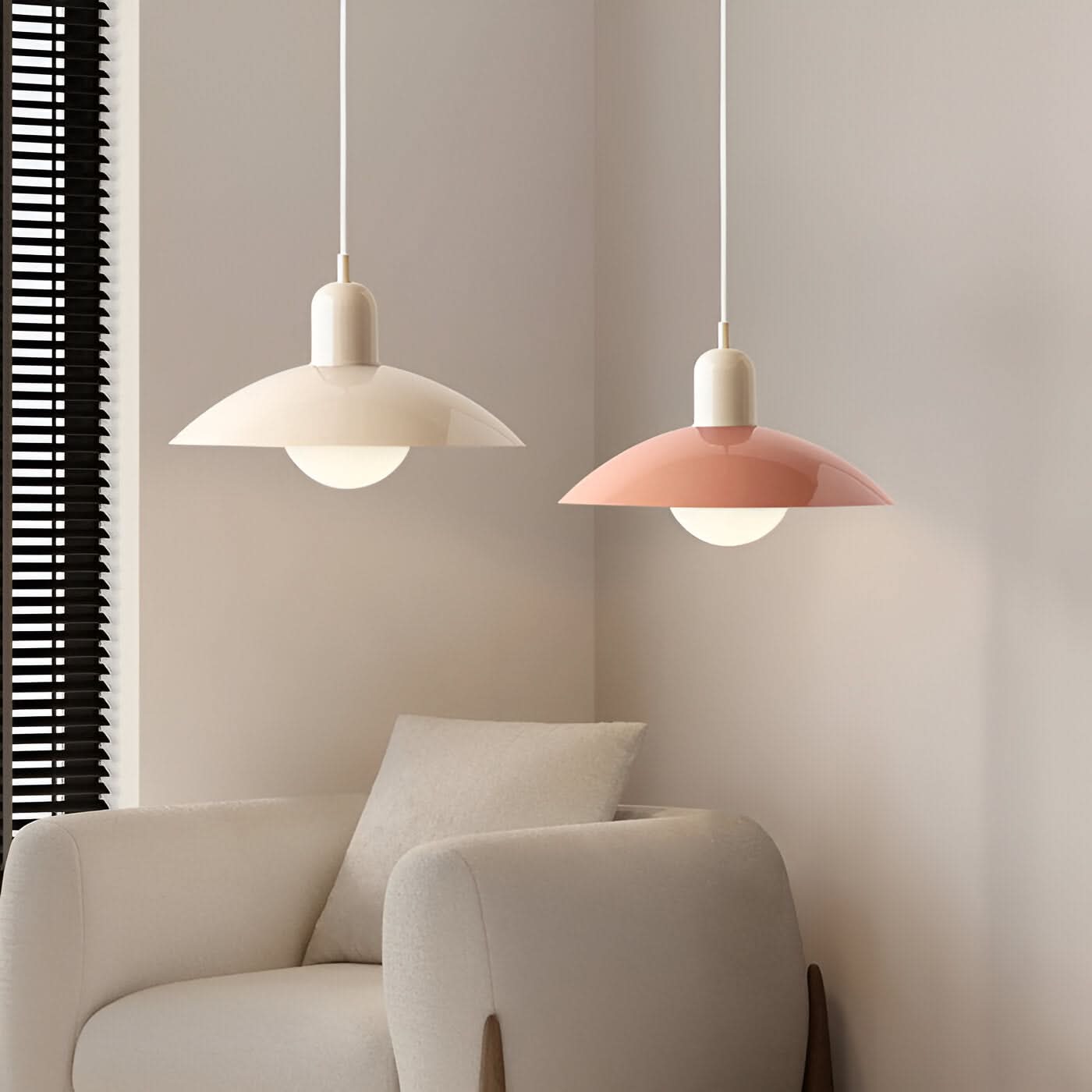 Marcelie | Moderne Macaron Bauhaus Pendelampe – Jernskærm