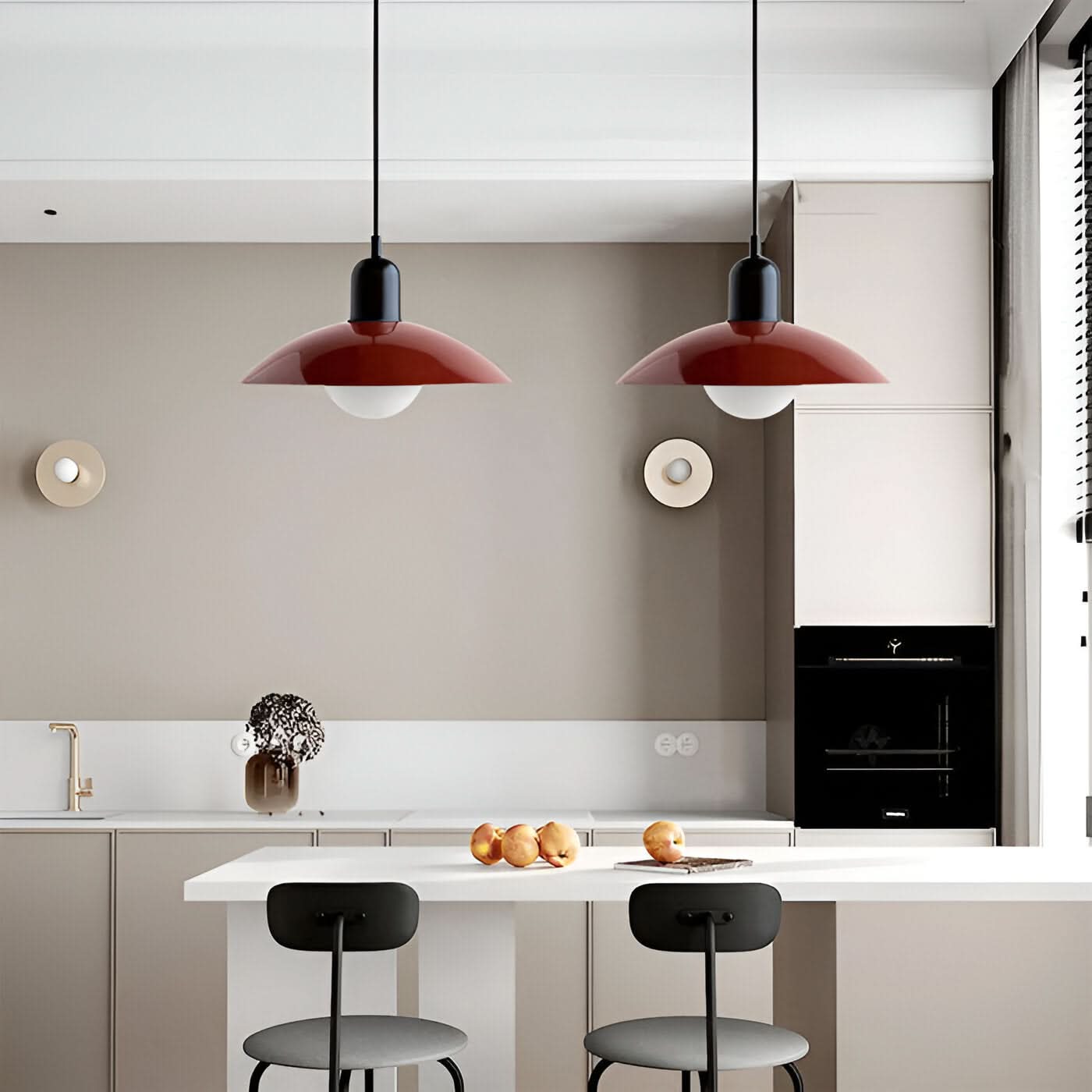 Marcelie | Moderne Macaron Bauhaus Pendelampe – Jernskærm