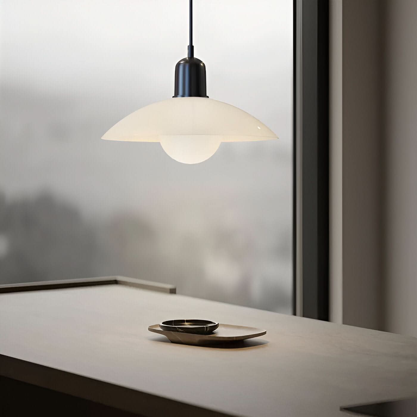 Marcelie | Moderne Macaron Bauhaus Pendelampe – Jernskærm