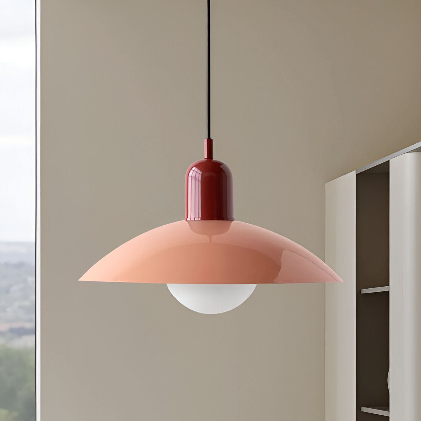 Marcelie | Moderne Macaron Bauhaus Pendelampe – Jernskærm