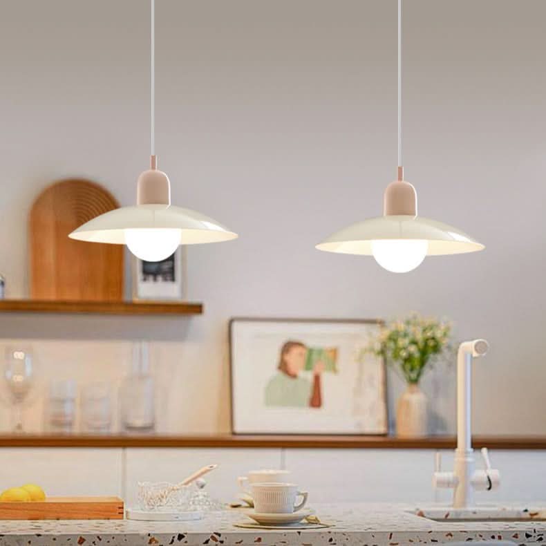 Marcelie | Moderne Macaron Bauhaus Pendelampe – Jernskærm