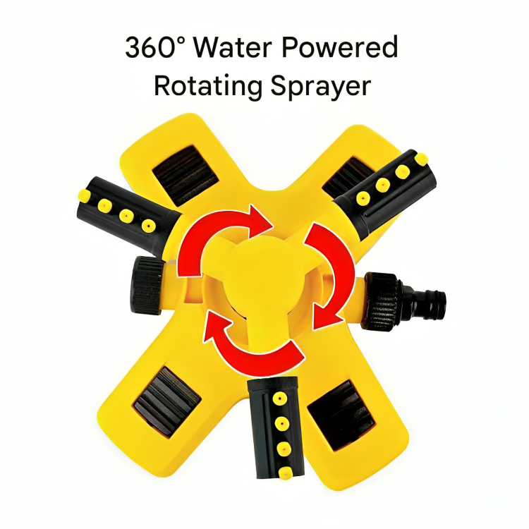 Marcelie | Rotationssprinkler til græsplæne | 360° dækning, vandbesparende teknologi & justerbar spray til effektiv havevanding