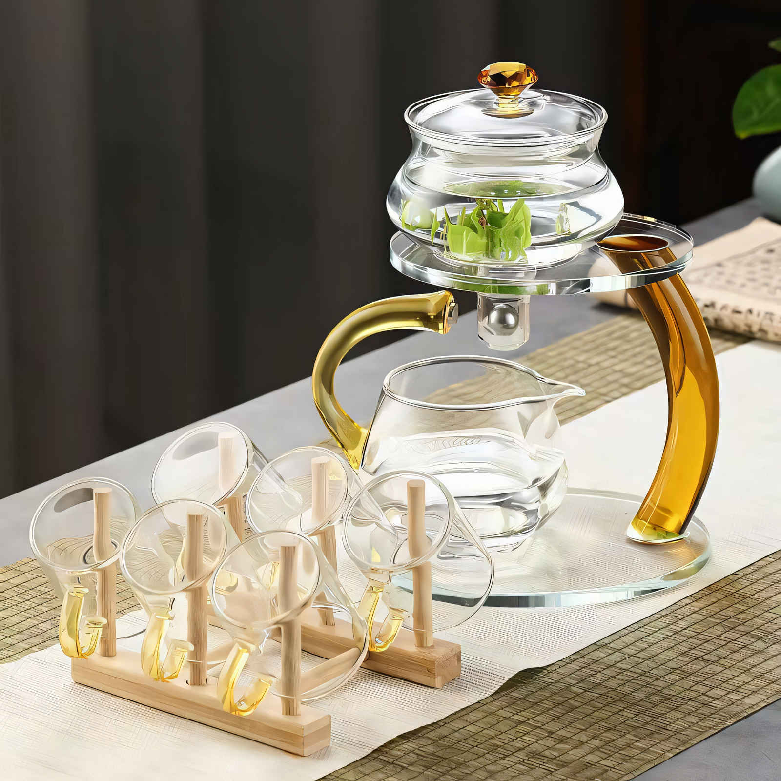 Marcelie | TranquiliTea – Magnetisk Glasinfusion Teapot for Forbedret Smag & Velvære