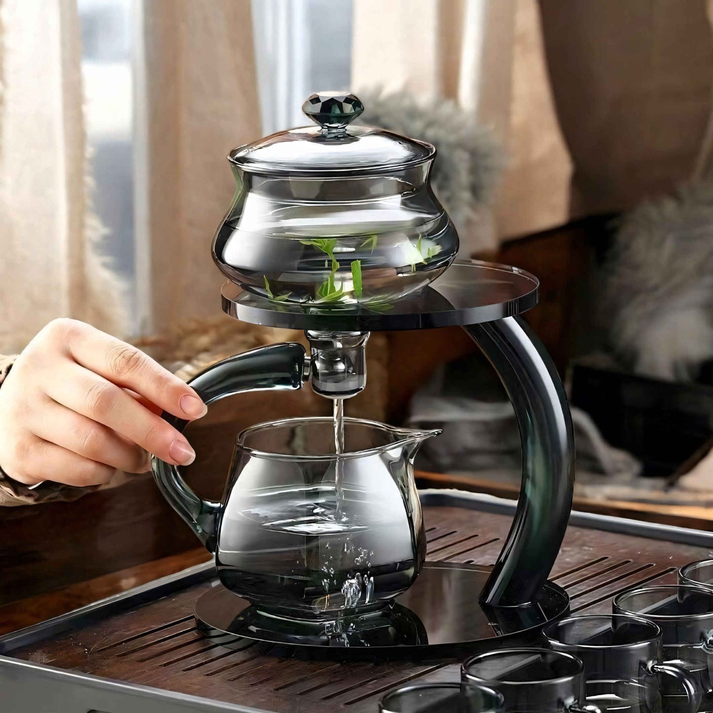 Marcelie | TranquiliTea – Magnetisk Glasinfusion Teapot for Forbedret Smag & Velvære