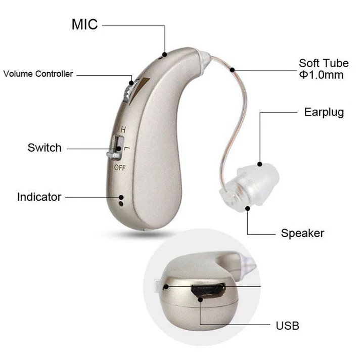 Marcelie | USB Genopladelig Bluetooth Høreapparat