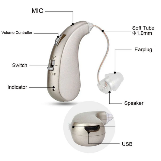 Marcelie | USB Genopladelig Bluetooth Høreapparat