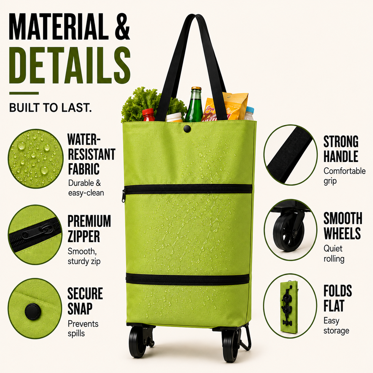 MarcelieMarcelie | Rollpack Foldbar Vogn med Hjul