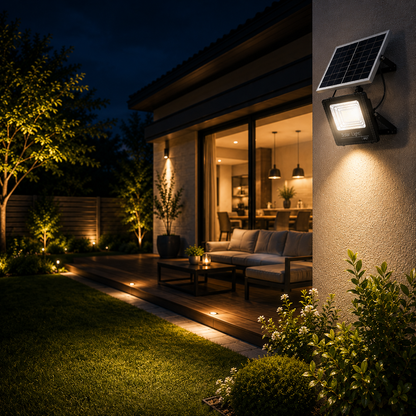 MarcelieMarcelie | Soluxe Solcelledrevet Udendørs Flomlys Med Fjernbetjening