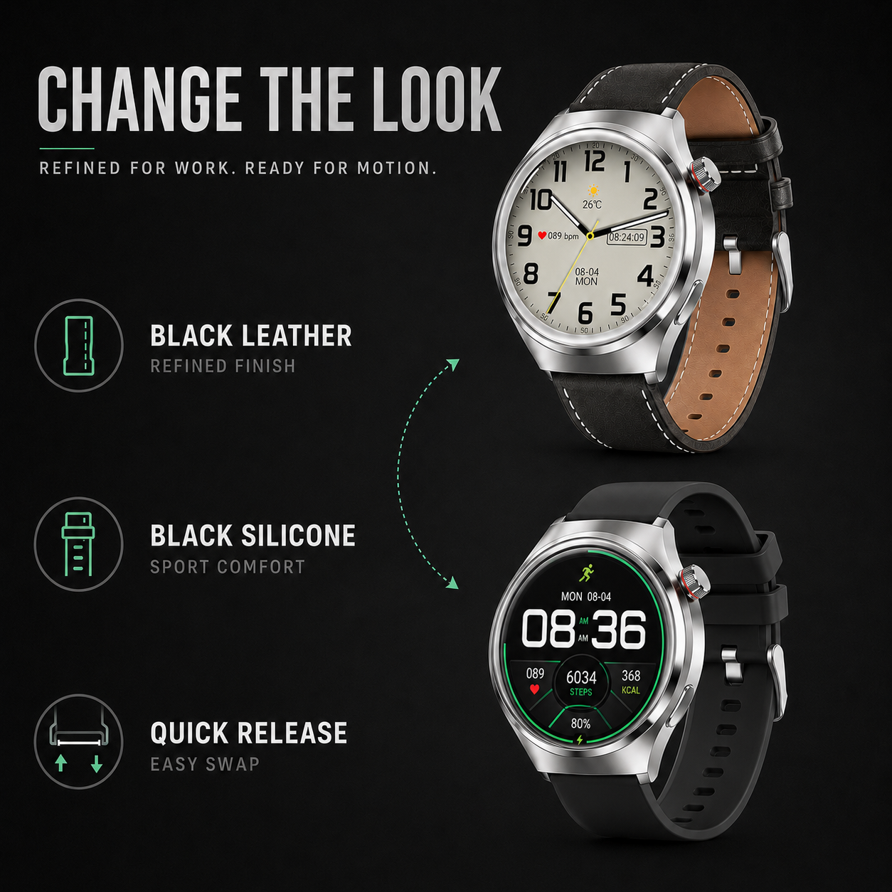 MarcelieMarcelie | Sund Smartwatch med Blodtryksmåler