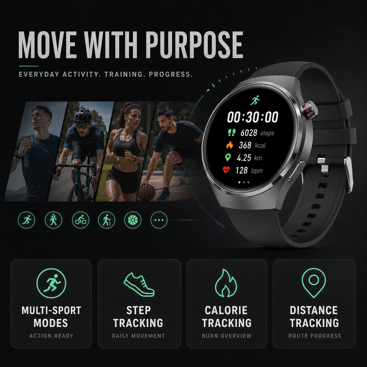 MarcelieMarcelie | Sund Smartwatch med Blodtryksmåler