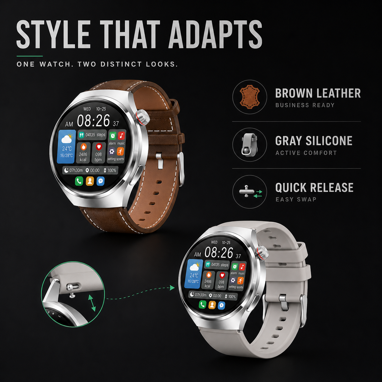 MarcelieMarcelie | Sund Smartwatch med Blodtryksmåler