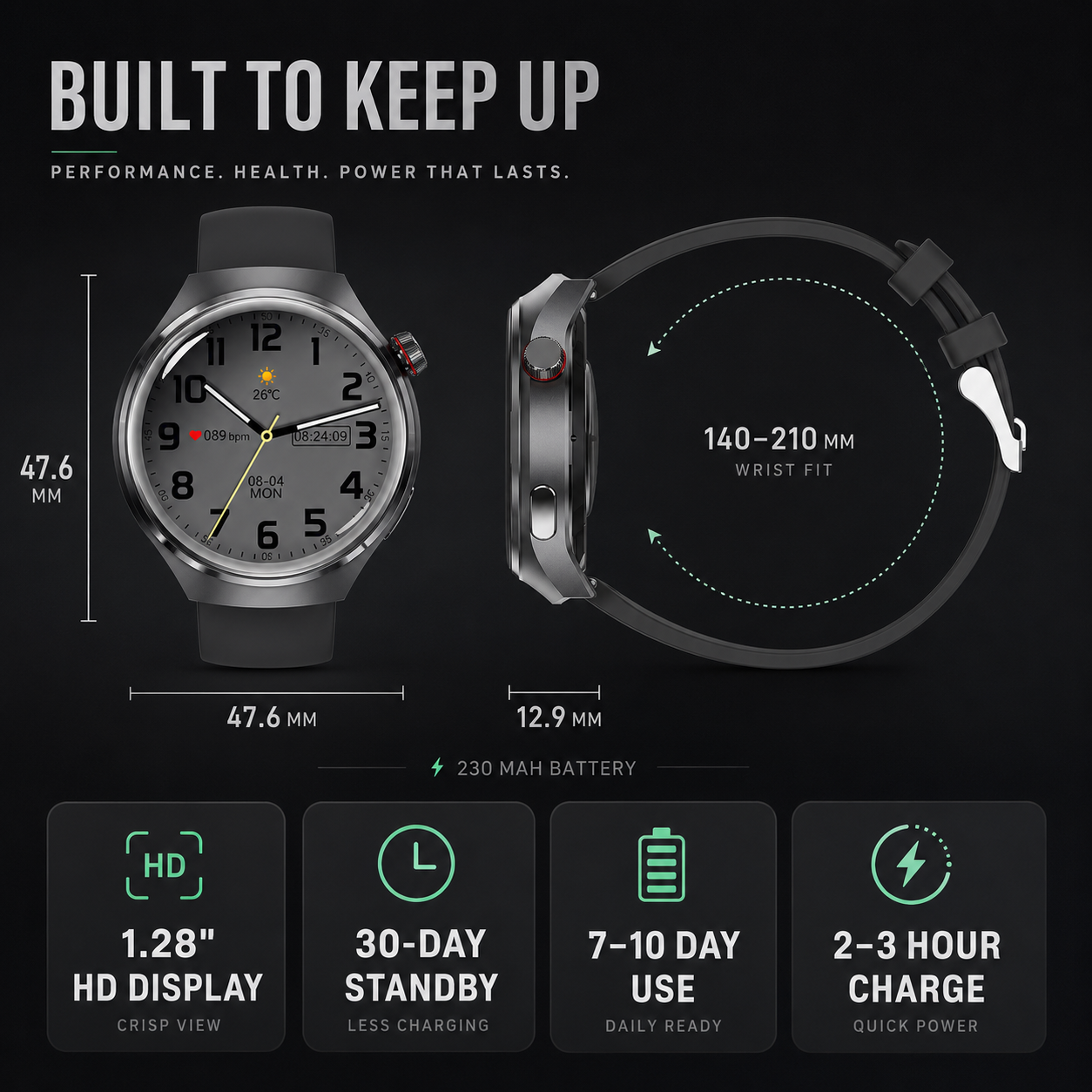 MarcelieMarcelie | Sund Smartwatch med Blodtryksmåler