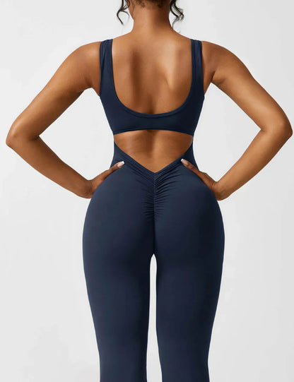 Image of Marie | Dame Jumpsuit med Åben Ryg og Flare Ben