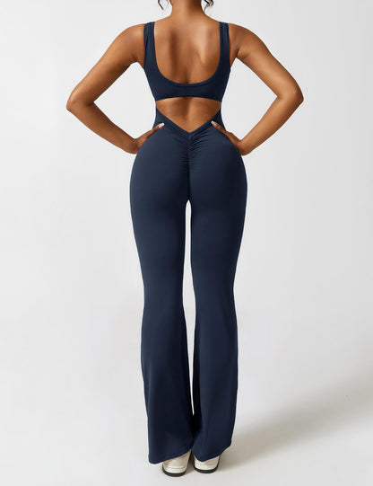Image of Marie | Dame Jumpsuit med Åben Ryg og Flare Ben