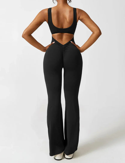 Image of Marie | Dame Jumpsuit med Åben Ryg og Flare Ben