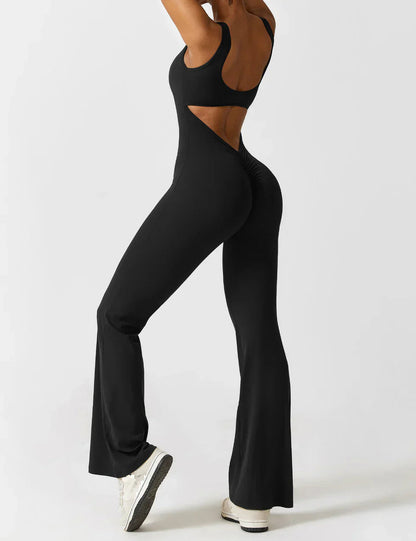 Image of Marie | Dame Jumpsuit med Åben Ryg og Flare Ben
