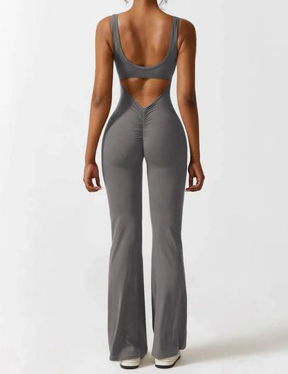 Image of Marie | Dame Jumpsuit med Åben Ryg og Flare Ben