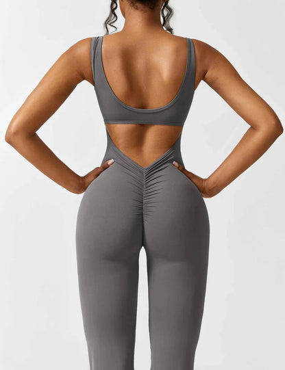 Image of Marie | Dame Jumpsuit med Åben Ryg og Flare Ben