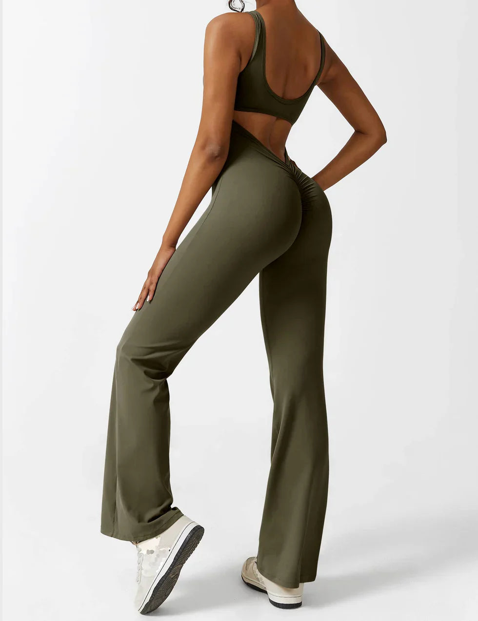 Image of Marie | Dame Jumpsuit med Åben Ryg og Flare Ben