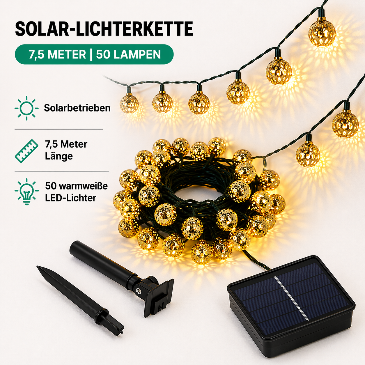 Marokkanske Solstrenge Lyskæder | Vejrbestandige | Energi Effektive