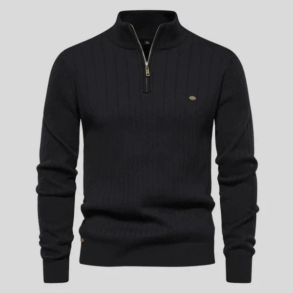 MASON - Sweater med Halv Lynlås