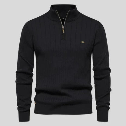 MASON - Sweater med Halv Lynlås