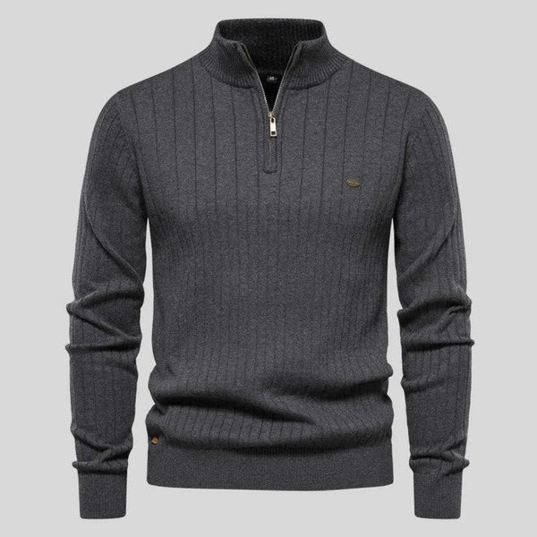 MASON - Sweater med Halv Lynlås