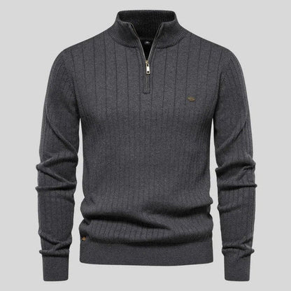 MASON - Sweater med Halv Lynlås