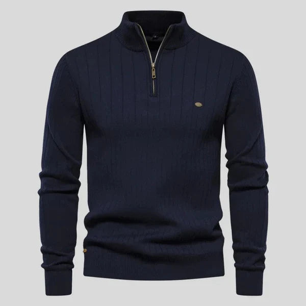 MASON - Sweater med Halv Lynlås
