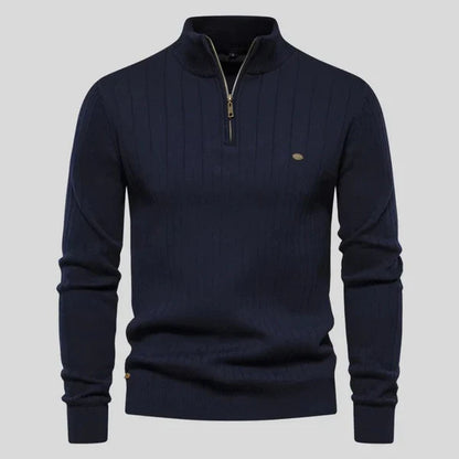 MASON - Sweater med Halv Lynlås