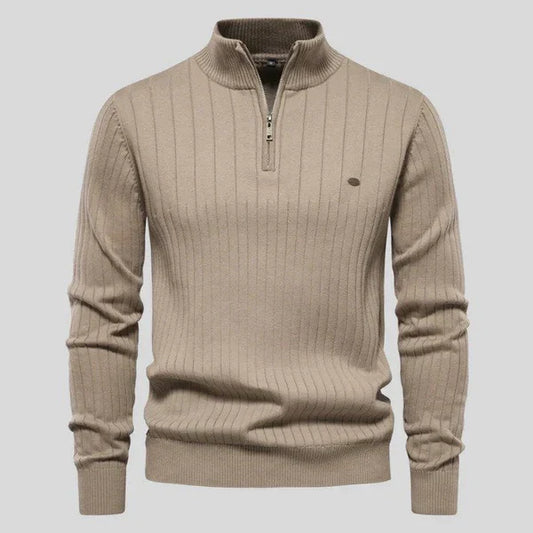 MASON - Sweater med Halv Lynlås
