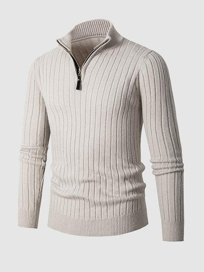 Ali | Pull à demi-zip côtelé pour homme - Image 1