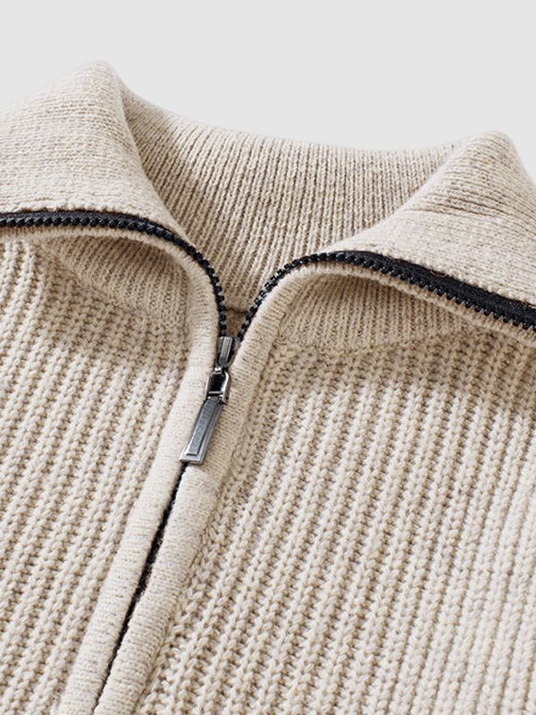 Aurel | Pull Homme Tricot Zippé Mi-longueur - Image 12