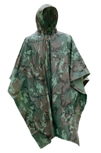 Militærstil Hætte Regn Poncho