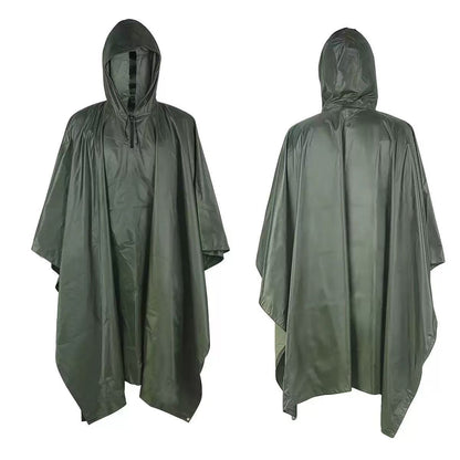 Militærstil Hætte Regn Poncho