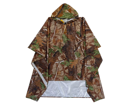 Militærstil Hætte Regn Poncho