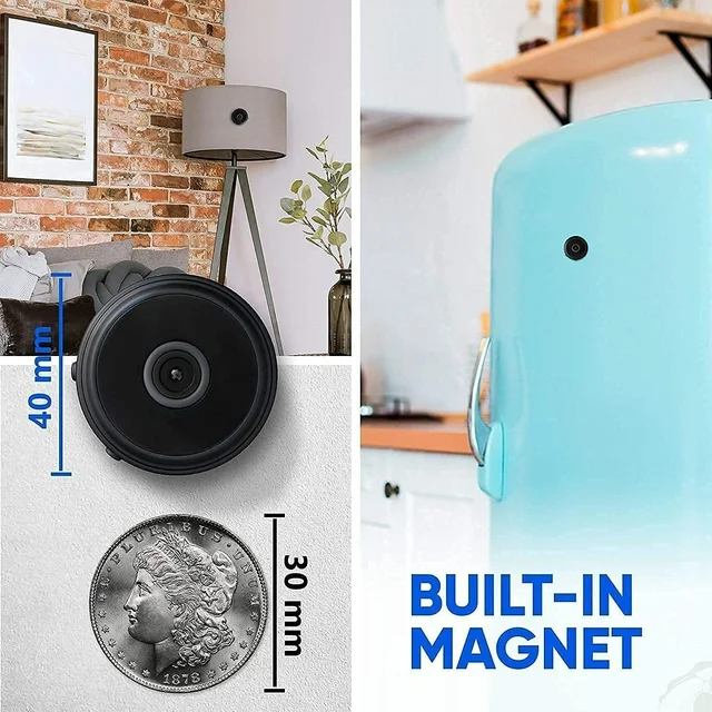 Mini Trådløs Magnetisk Sikkerhedskamera med Lyd/Video Live Feed